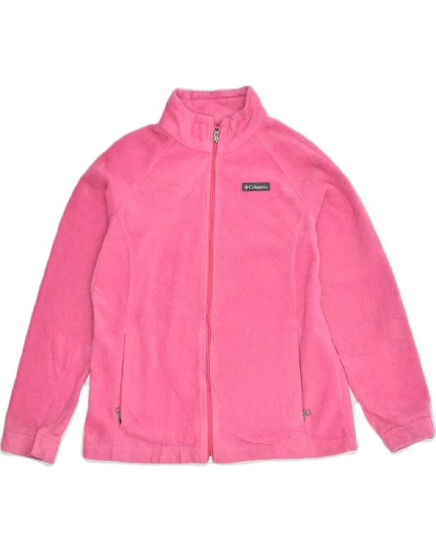 COLUMBIA Girls Fleece Jacket 15-16 Years XL Pink Polyester