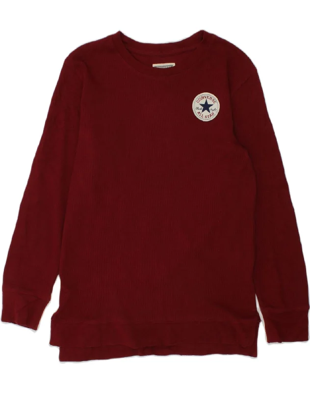 CONVERSE Boys Sweatshirt Jumper 10-11 Years Medium  Burgundy