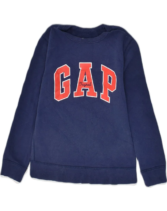 GAP Boys Graphic Sweatshirt Jumper 11-12 Years Medium Navy Blue Cotton