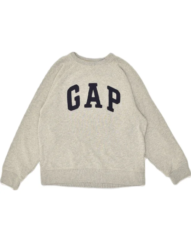 GAP Boys Tall Loose Fit Graphic Sweatshirt Jumper 12-13 Years XL Grey