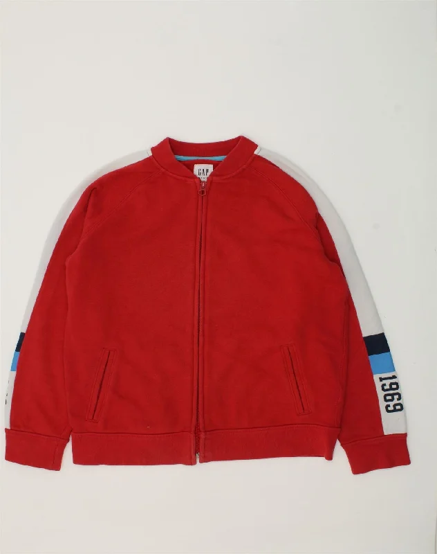 GAP Boys Tracksuit Top Jacket 13-14 Years Large Red Colourblock Cotton