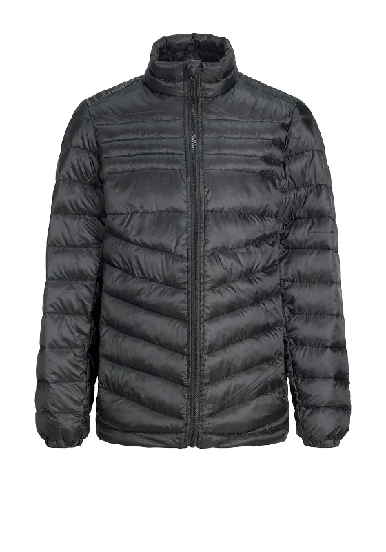 Jack & Jones Boys Hero Puffer Collar Jacket, Black