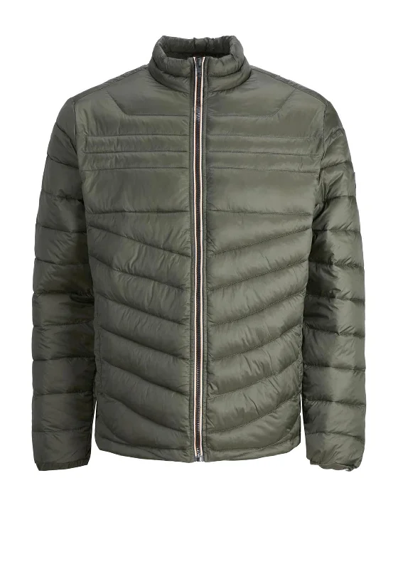 Jack & Jones Boys Hero Puffer Collar Jacket, Green