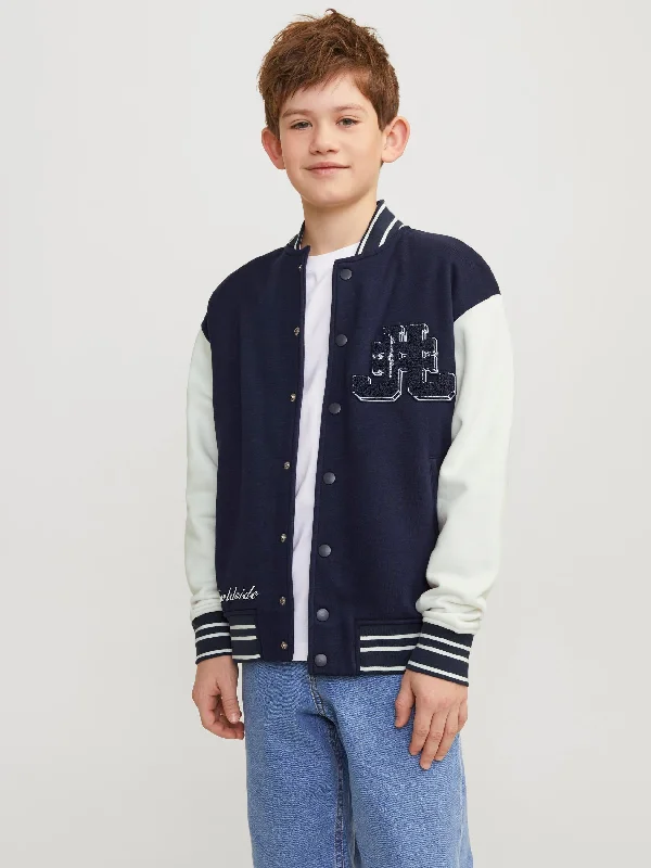 Jack & Jones Boys Cole Varsity Sweat Jacket, Navy Blazer