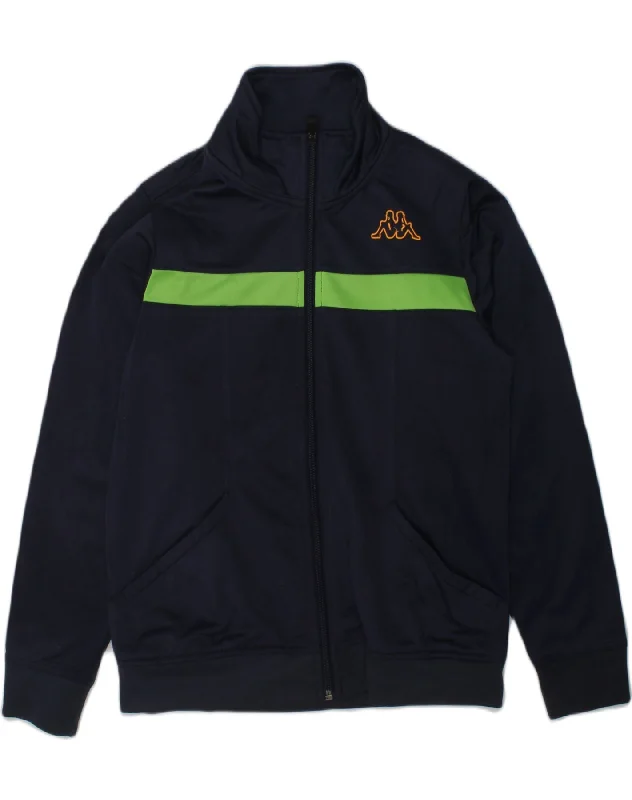 KAPPA Boys Tracksuit Top Jacket 9-10 Years Navy Blue Polyester