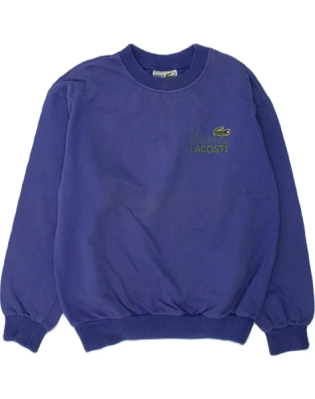 LACOSTE Girls Sweatshirt Jumper 13-14 Years Blue Cotton