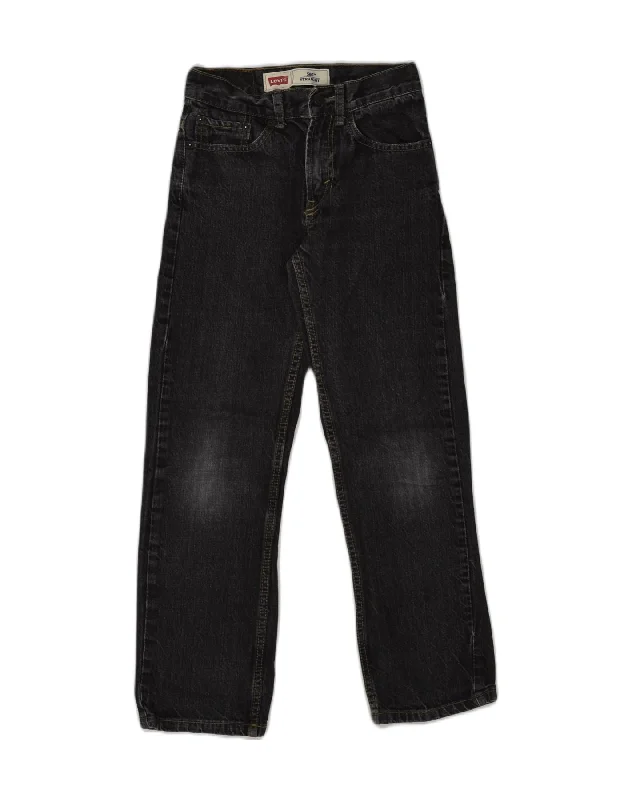 LEVI'S Boys 505 Straight Jeans 11-12 Years W24 L26 Black Cotton