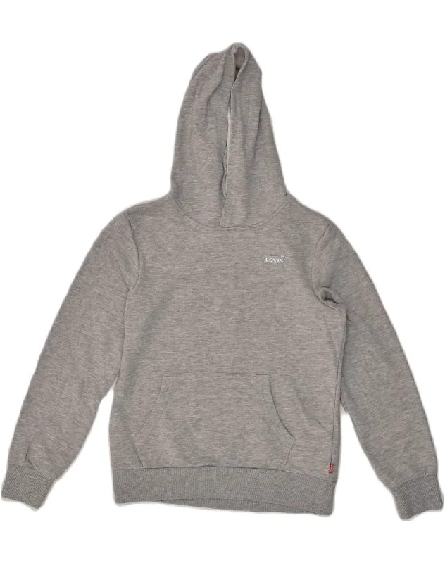 LEVI'S Boys Hoodie Jumper 13-14 Years Grey Cotton