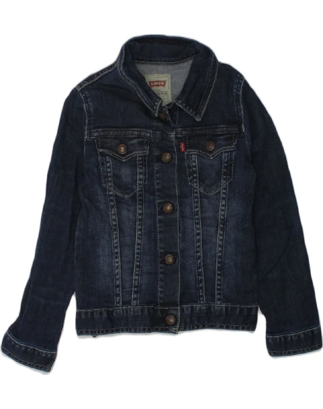 LEVI'S Girls Denim Jacket 5-6 Years Navy Blue Cotton