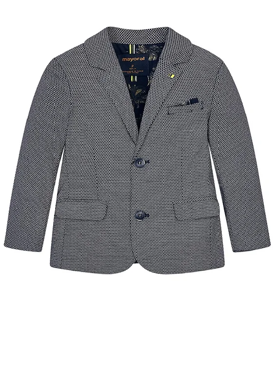 Mayoral Boys Tailored Linen Jacket, Navy