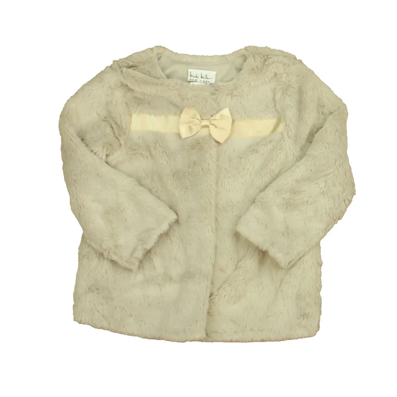 Nicole Miller Girls Taupe Faux Fur Jacket