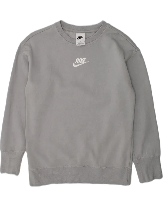 NIKE Boys Sweatshirt Jumper 8-9 Years Small Grey Cotton