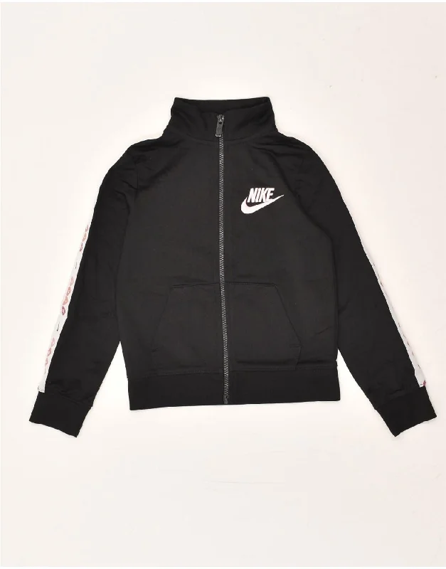 NIKE Boys Tracksuit Top Jacket 5-6 Years Medium  Black Polyester