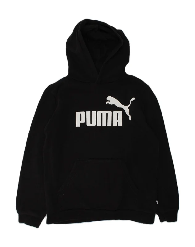 PUMA Boys Graphic Hoodie Jumper 13-14 Years Black