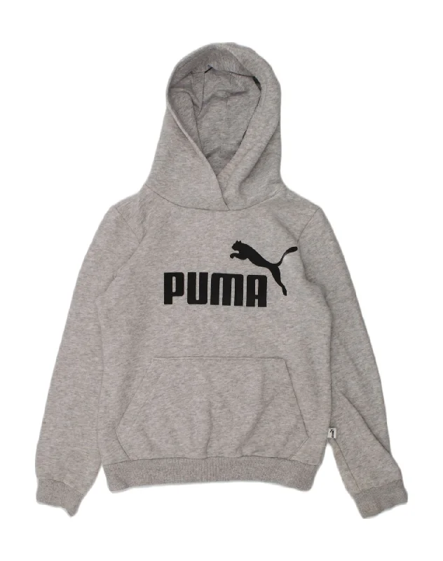 PUMA Boys Graphic Hoodie Jumper 9-10 Years Grey