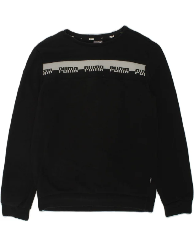 PUMA Boys Graphic Sweatshirt Jumper 11-12 Years Black