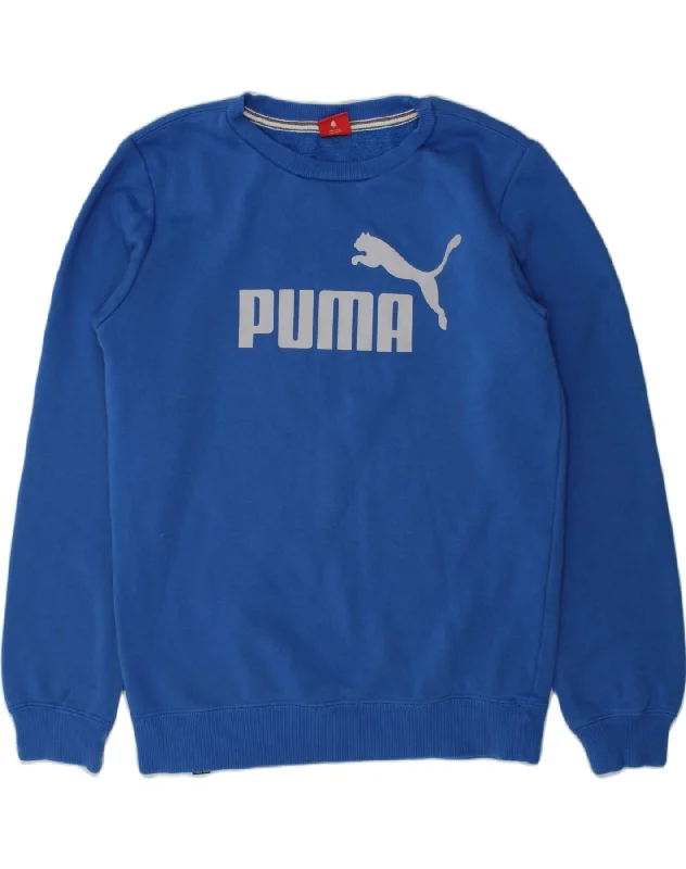 PUMA Boys Graphic Sweatshirt Jumper 11-12 Years Blue