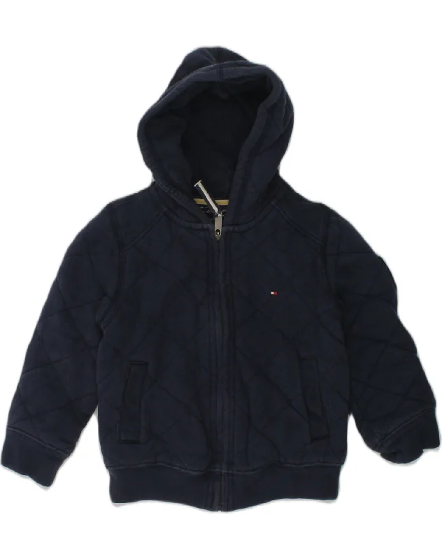 TOMMY HILFIGER Baby Boys Hooded Quilted Jacket 18-24 Months Navy Blue